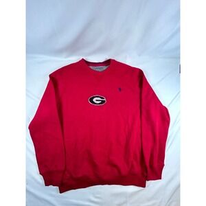U.S.Polo Assn. Men's Embroidered " Georgia" Sweatshirt L w/ Logo Collegiate DAWG